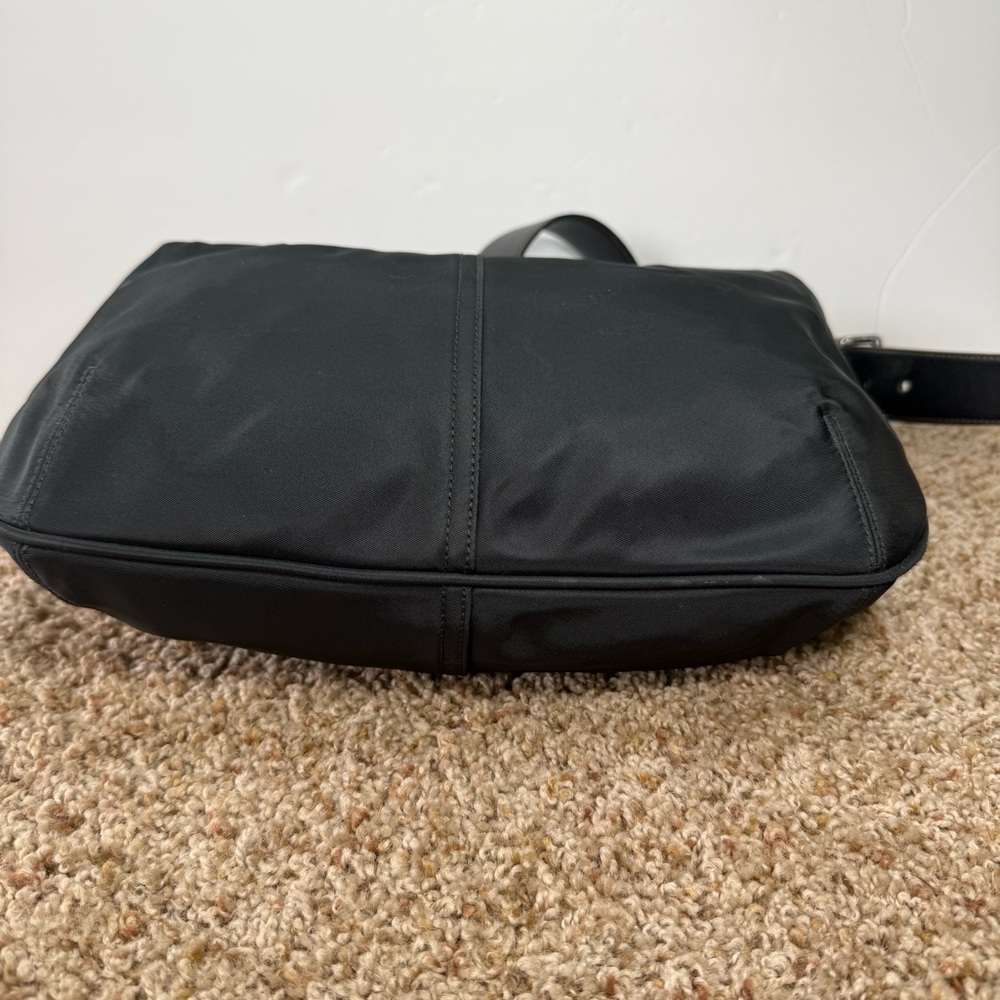 COACH Rare Vintage Y2K Black Microfiber Nylon Convertible Hobo XBody #6256 - Picture 7 of 16